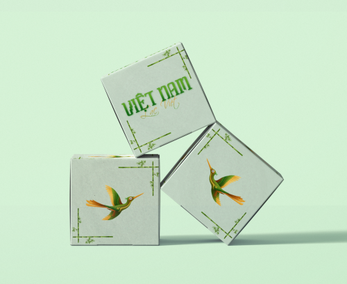 Hộp  Bánh Trung Thu Họa Tiết Chim Lạc