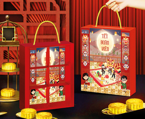 Hộp Bánh Trung Thu - Họa Tiết Múa Lân 6 Hộp